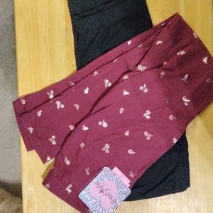 2 pack Freestyle Leggings burgundy and black